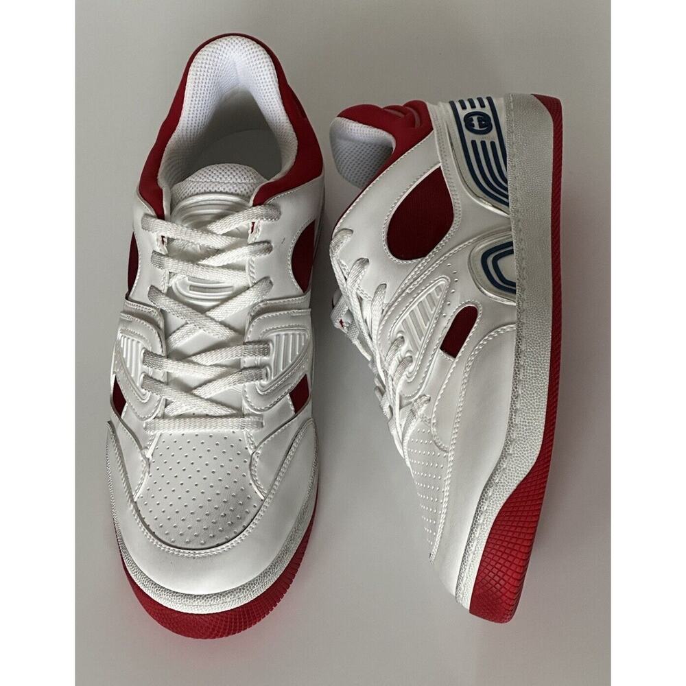 Gucci Men's Low-top White/Red Leather Sneakers 11.5 US (Gucci 11G) 697882 NIB IT - Picture 1 of 14